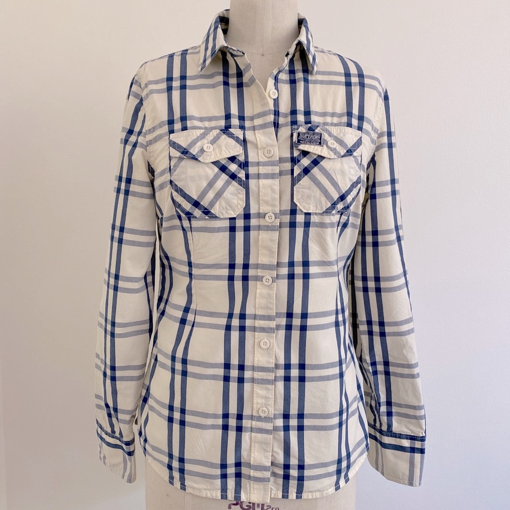 Superdry Plaid Cotton Shirt Blouse